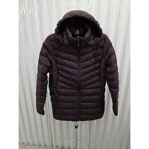 32 Degrees Heat XL Women's Dark Plum Hooded Lightweight Puffer Jacket